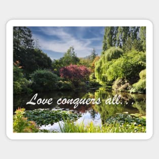 Love Conquers All: Butchart Gardens Pond Sticker